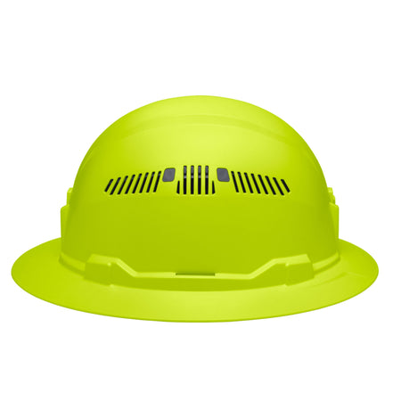 Close-up profile of the sliding side ventilation shutters on the Klein 60911 hard hat engineered for temperature regulation and airflow.