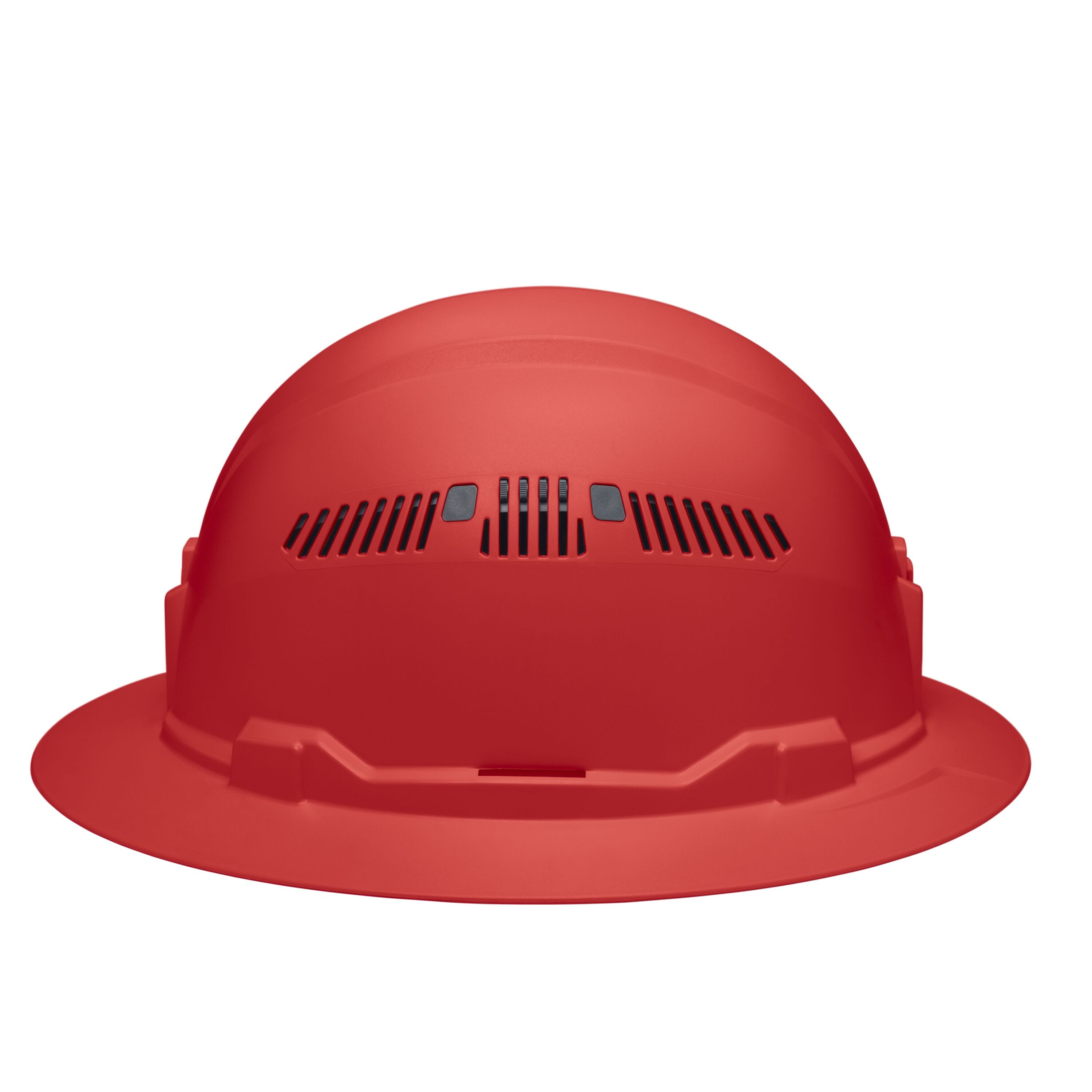 Close-up profile of the sliding side ventilation shutters on the Klein 60921 hard hat engineered for temperature regulation and airflow.