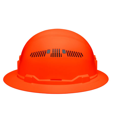 Close-up profile of the sliding side ventilation shutters on the Klein 60931 hard hat engineered for temperature regulation and airflow.