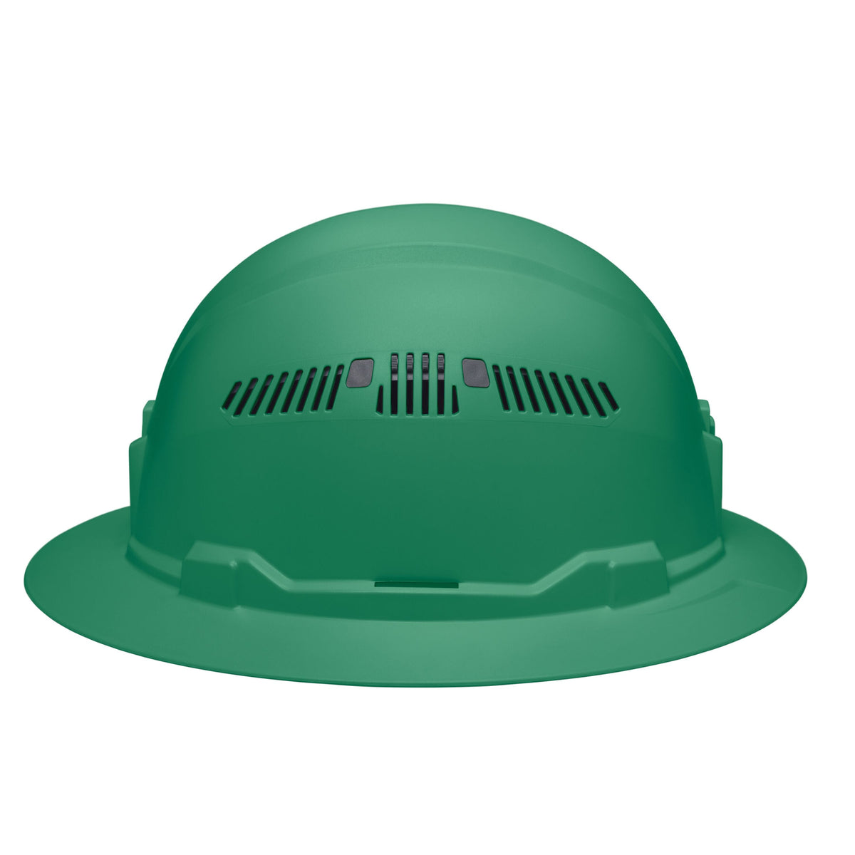 Close-up profile of the sliding side ventilation shutters on the Klein 60941 hard hat engineered for temperature regulation and airflow.
