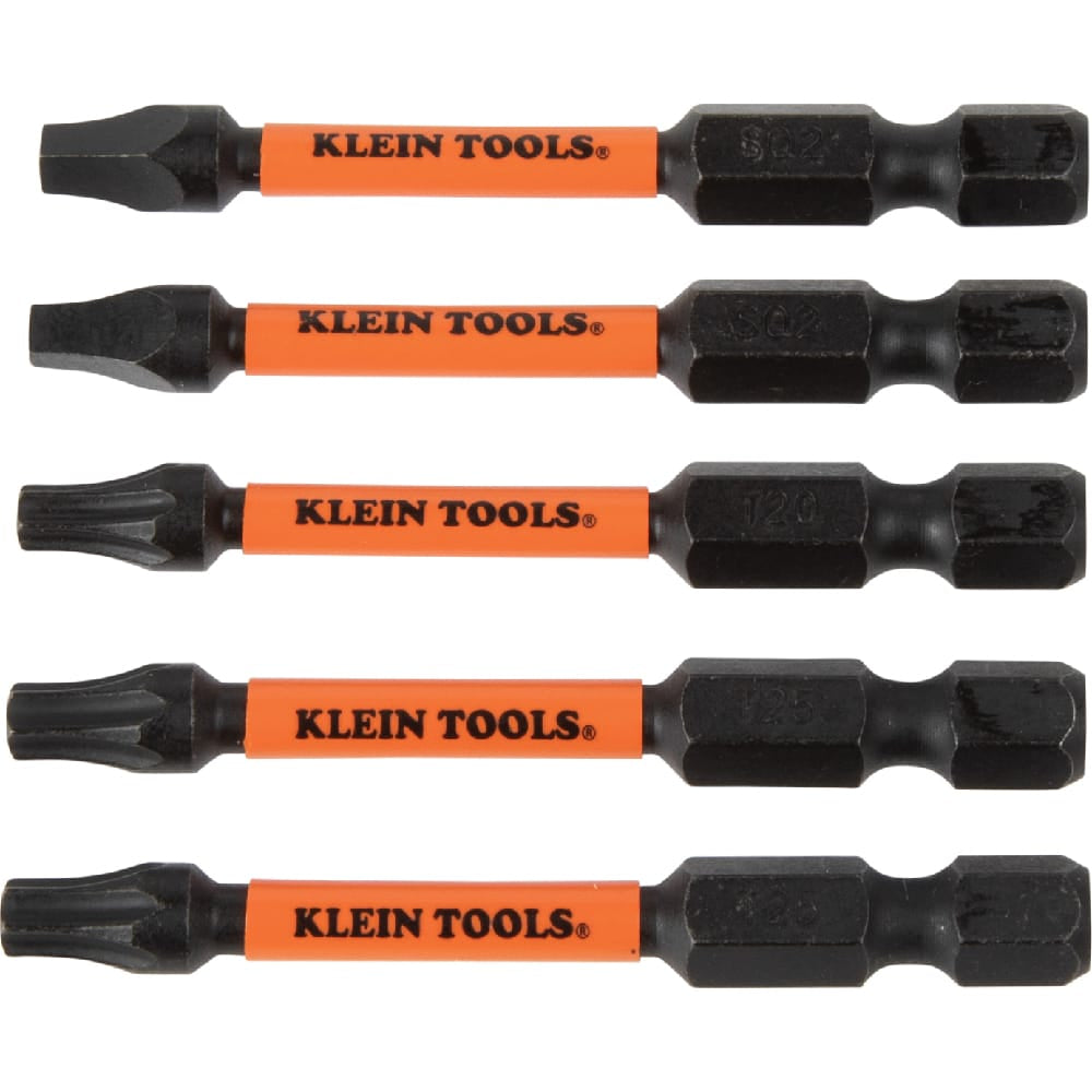Assorted 2-inch intermediate power bits including square drive and TORX profiles with orange ProFlex torsion zones.