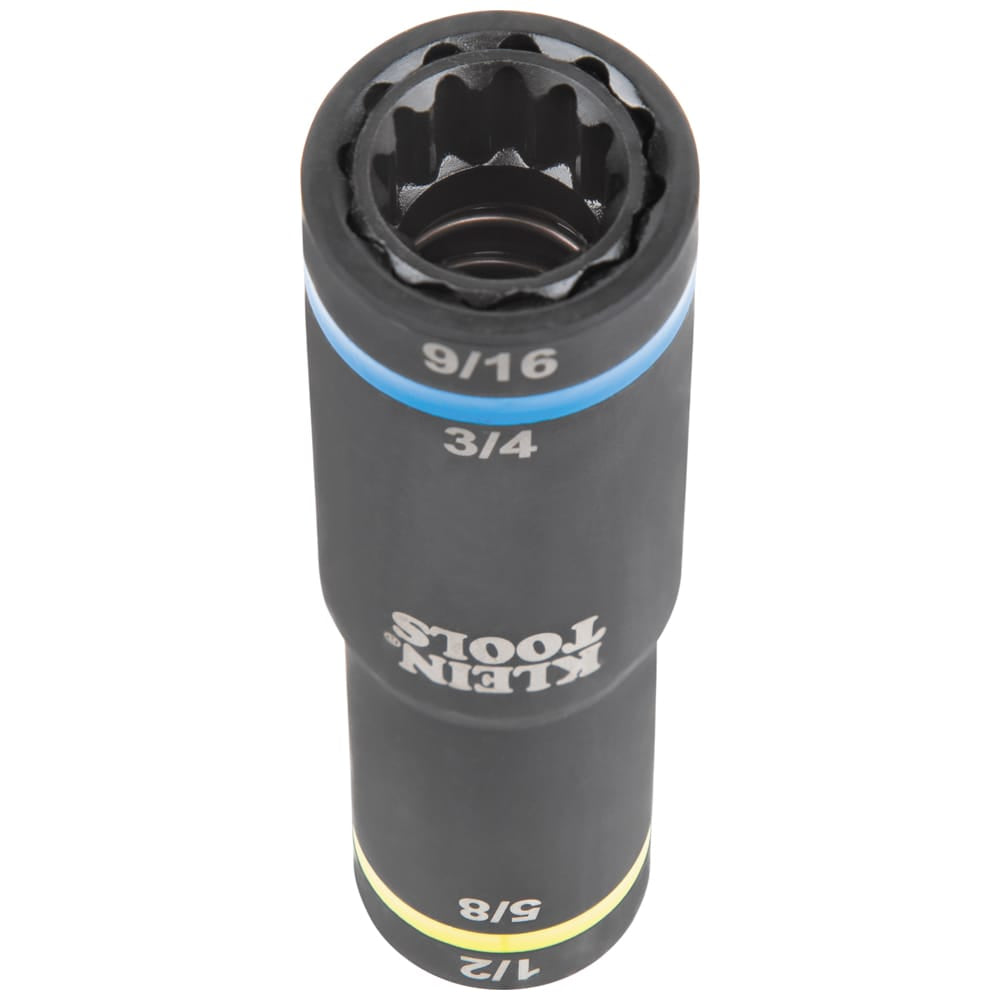 End-view perspective of the 12-point socket geometry showing the internal spring-loaded coaxial sleeve mechanism.