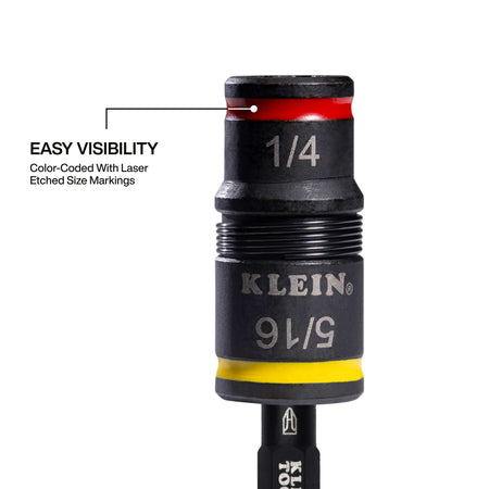 Diagram detailing the push-pull mechanism to quickly convert the flip socket from nut driving to a 1/4-inch bit holder.