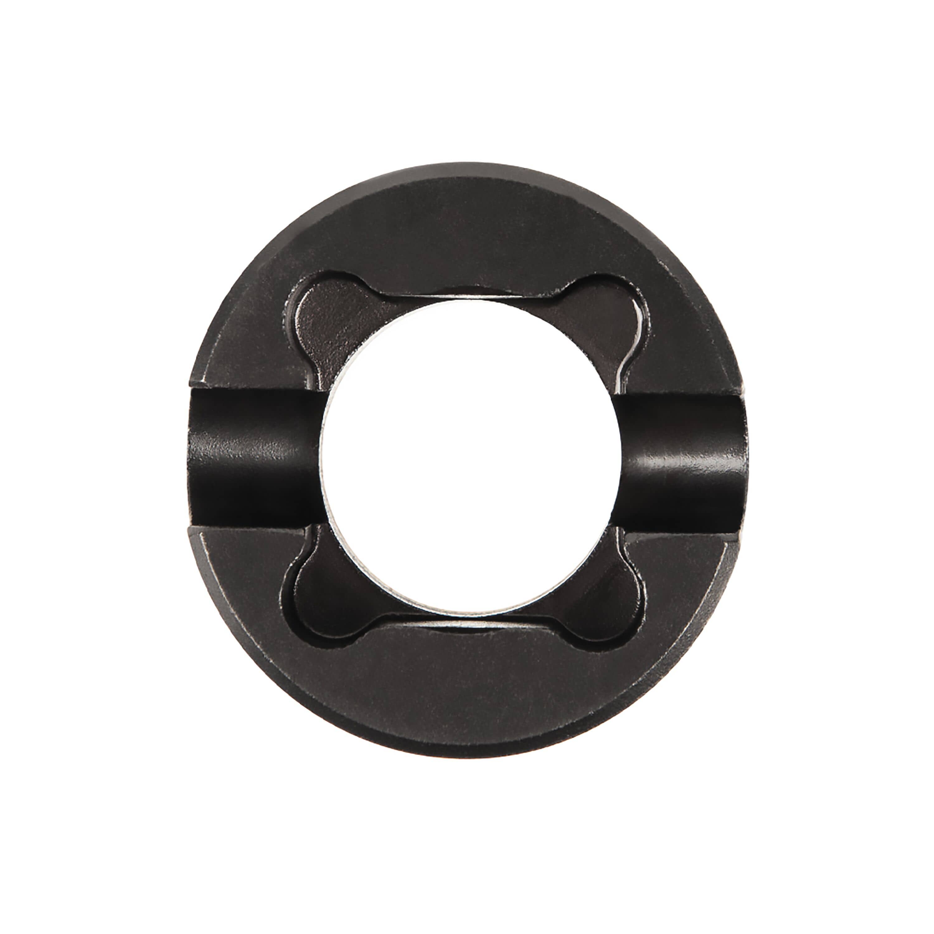 Direct end profile of Klein NRHDM showing hollow pass-through barrel designed to clear long threaded bolt studs aloft.