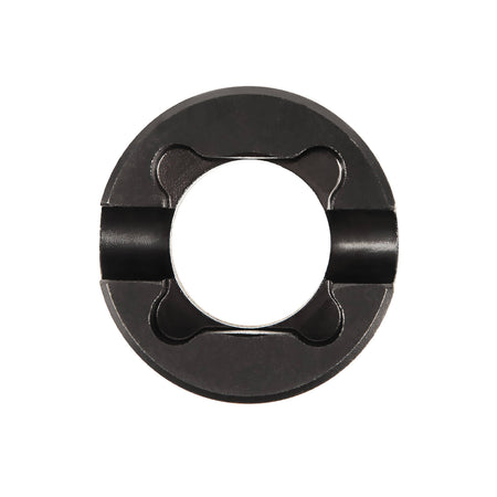 Direct end profile of Klein NRHDM showing hollow pass-through barrel designed to clear long threaded bolt studs aloft.