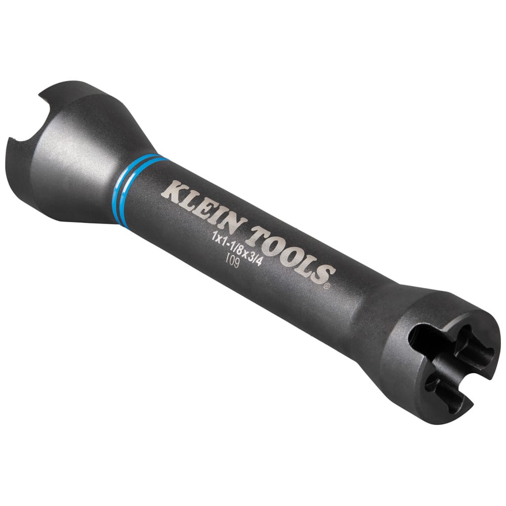 Angled side profile of the Klein NRHD 5-in-1 impact socket displaying dual-ended hardware drive profiles.