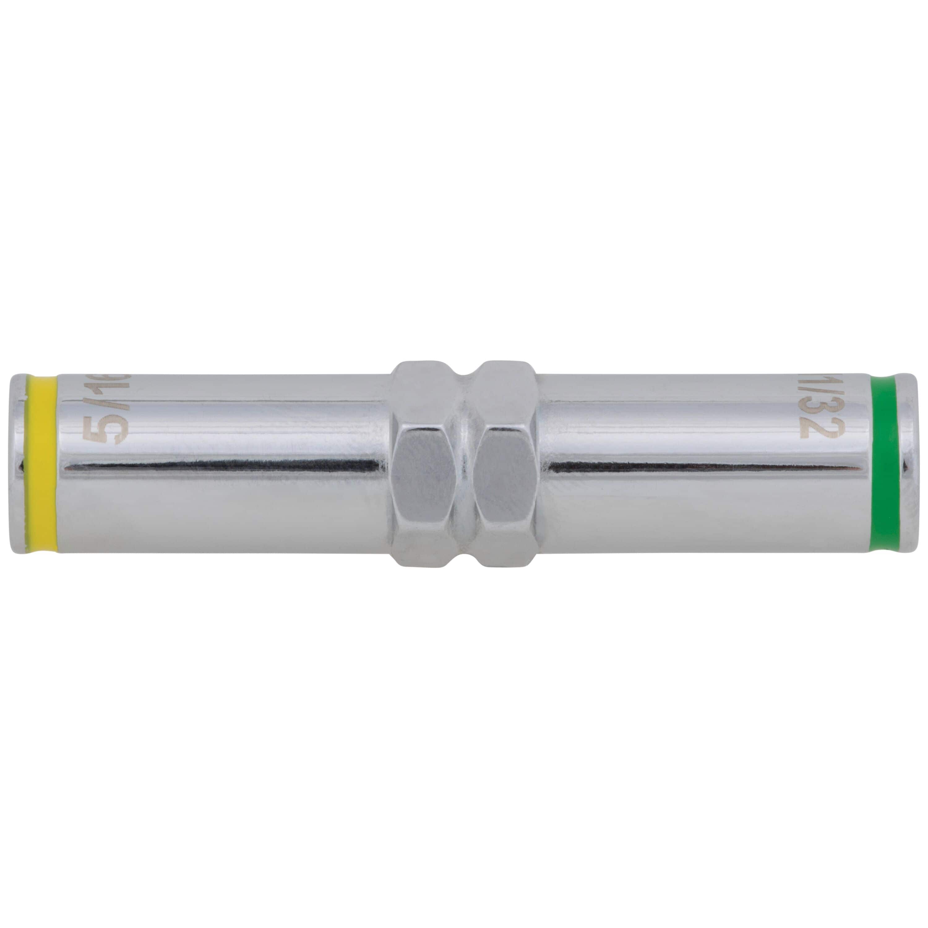 Individual 5/16-inch and 11/32-inch pass-through alloy steel nut driver attachment barrel with color identification rings.