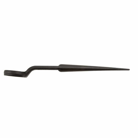Profile view of the Klein 3214TT spud wrench demonstrating the 60-degree head offset engineered for hand clearance against beam flanges.