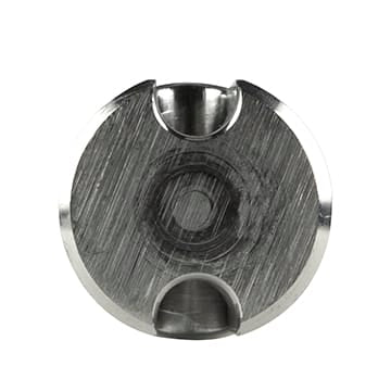 Top-down view of the Klein 3259TTS bull pin head detailing the vertical tether slot milled into the stainless steel body.