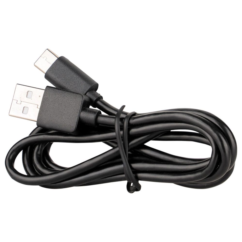 A studio view of the included heavy-duty USB-C to USB-A charging and data transfer cable for the TI290. This professional accessory is essential for maintaining the imager's internal lithium-ion battery and exporting 720p-quality thermal reports.