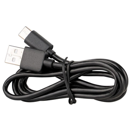 A studio view of the included heavy-duty USB-C to USB-A charging and data transfer cable for the TI290. This professional accessory is essential for maintaining the imager's internal lithium-ion battery and exporting 720p-quality thermal reports.