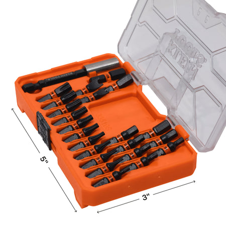 Dimensional diagram of the Klein 33510S slim case measuring 5 inches long by 3 inches wide for convenient tool pouch or pocket storage.