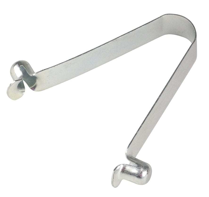 Studio view of the metal snap button clip used inside the handle adapter to secure extension poles.