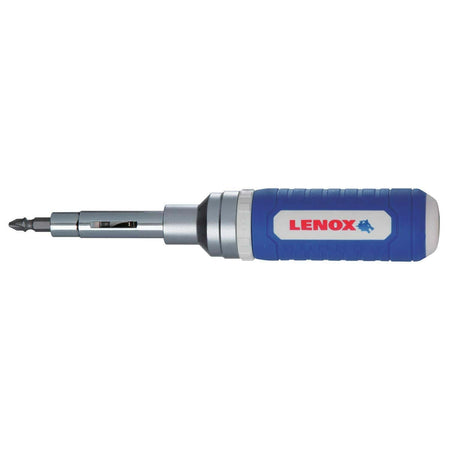 LENOX 8-in-1 Ratcheting Screwdriver with In-Handle Storage and Magnetic Tip for Phillips Torx Slotted Square Nut Drivers