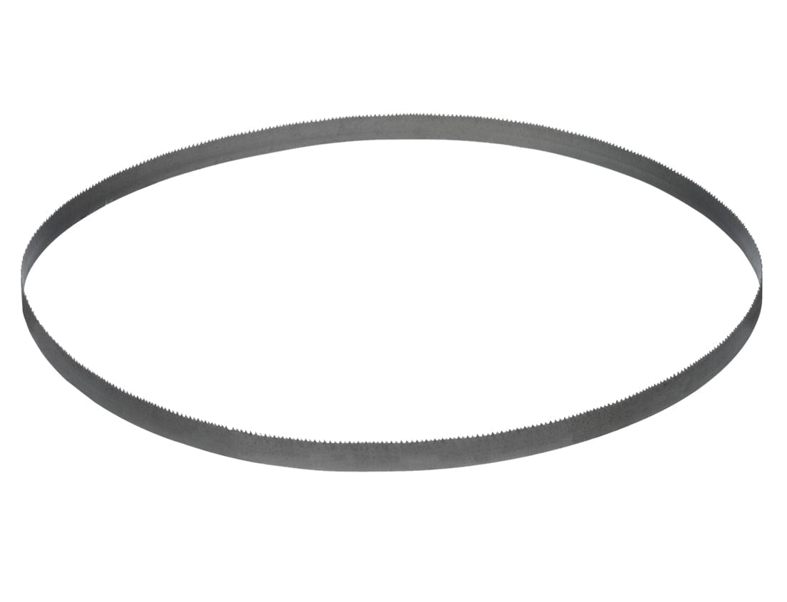 Full view of the continuous loop Lenox Wolf-Band portable band saw blade, displaying the entire oval shape and serrated cutting edge against a white background.