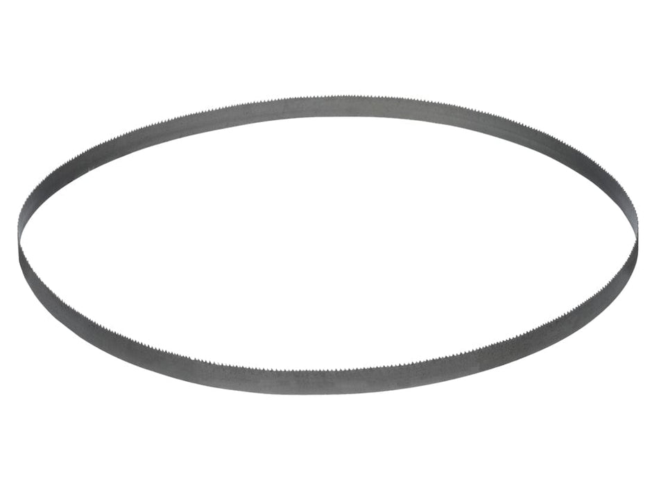 Full view of the continuous loop Lenox Wolf-Band portable band saw blade, displaying the entire oval shape and serrated cutting edge against a white background.