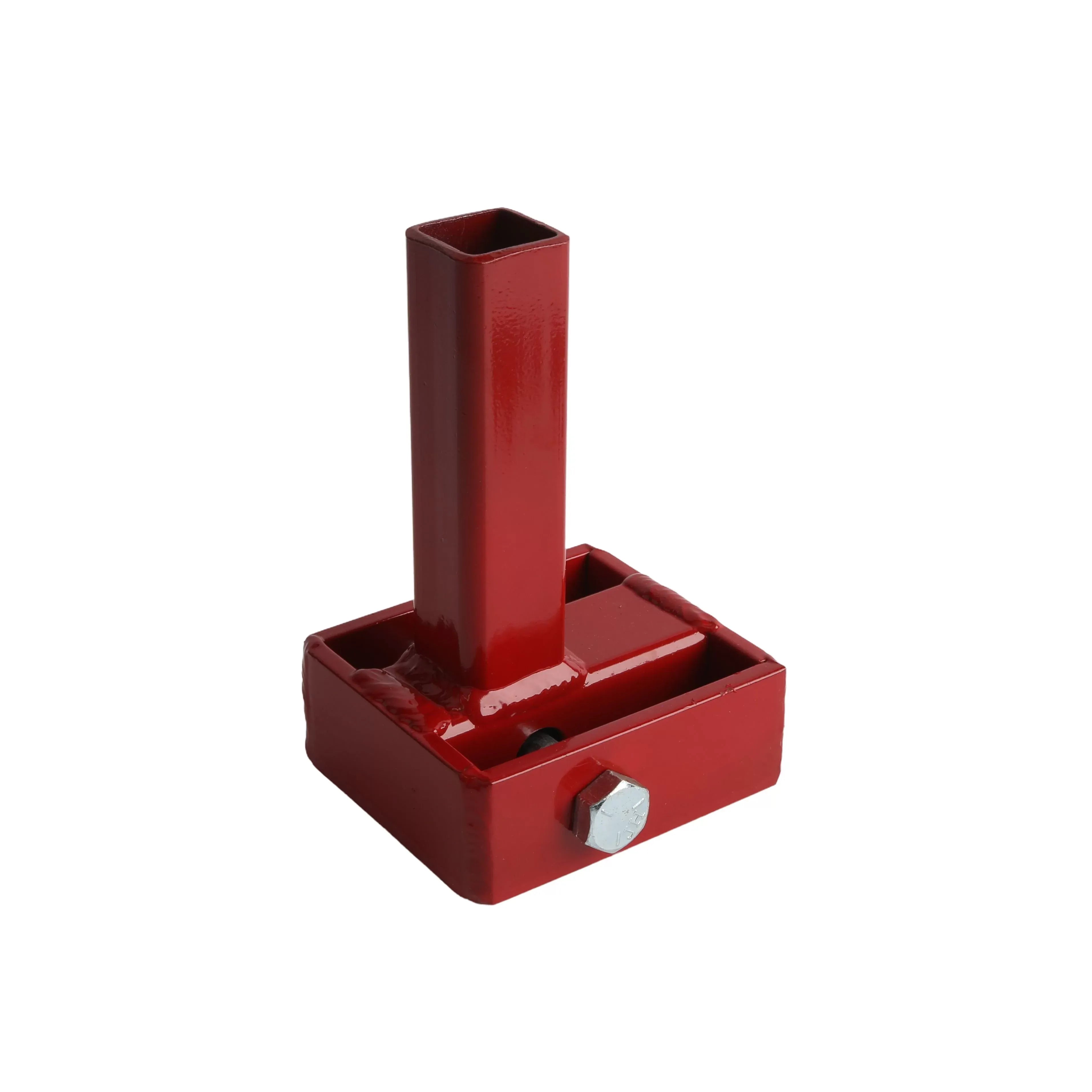 A final studio shot of the Little Beaver 30320 anchor adapter tool, emphasizing its professional red finish and specialized shape for high-productivity foundation and utility work.