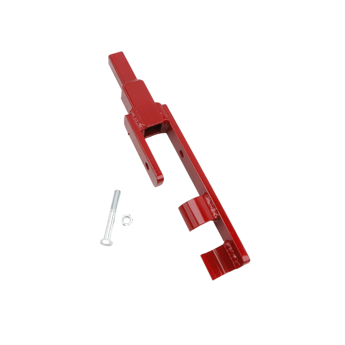 Reverse angle view of the Little Beaver 30322 electric utility anchor adapter highlighting the high-strength steel construction and attachment points for power drill drivers.