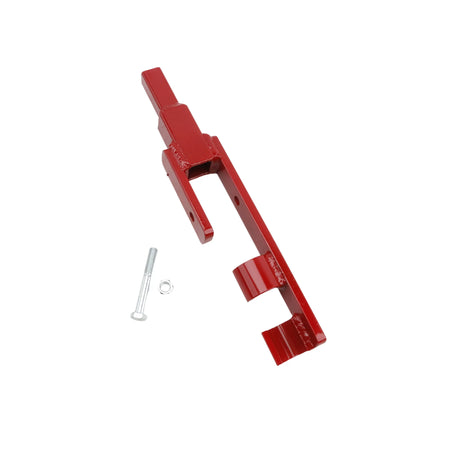 Reverse angle view of the Little Beaver 30322 electric utility anchor adapter highlighting the high-strength steel construction and attachment points for power drill drivers.