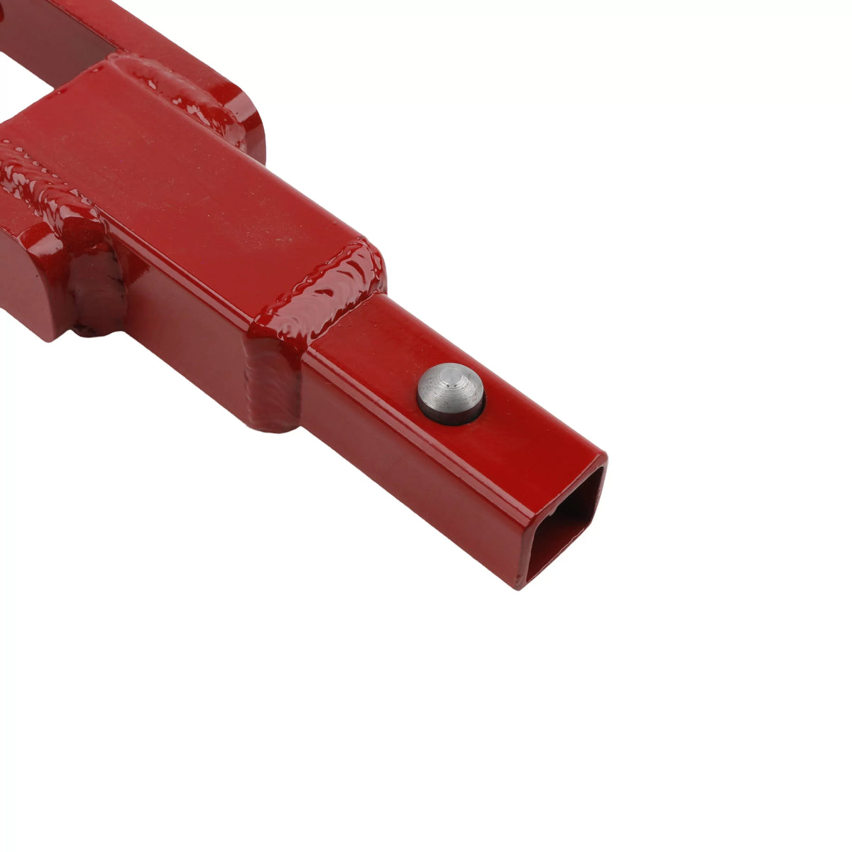 Close-up of the square drive end on the Little Beaver 30322 adapter featuring a spring-loaded detent pin for rapid and secure tool-free connection to auger power heads.