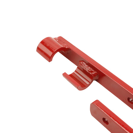 Macro view of the anchor cradle on the Little Beaver 30322 adapter showing the reinforced circular steel supports for maintaining anchor alignment during high-torque operation.