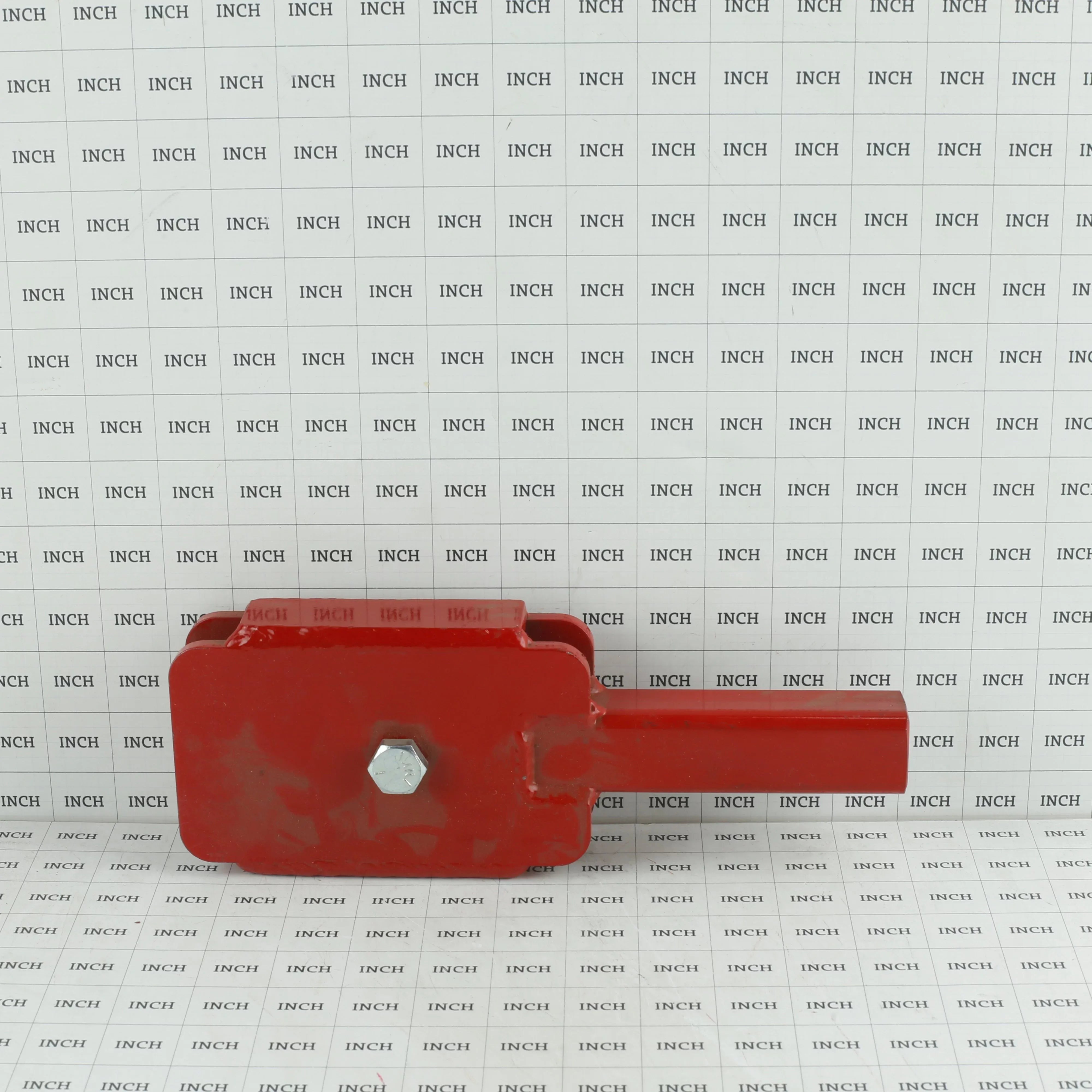 The Little Beaver 30323 attachment shown against a scale grid background, detailing the overall length and dimensions of the forged steel tool used for rapid commercial event tent setup.