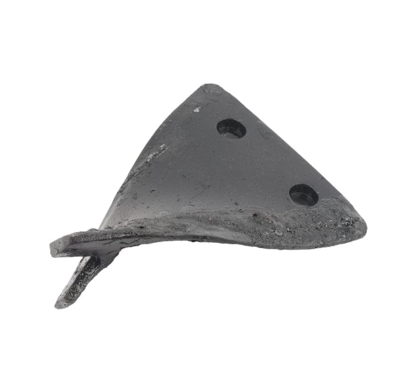 A side profile of the Little Beaver 9027 replacement point, highlighting the aggressive leading edge and durable black coating engineered for breaking ground in sand, loam, and clay.