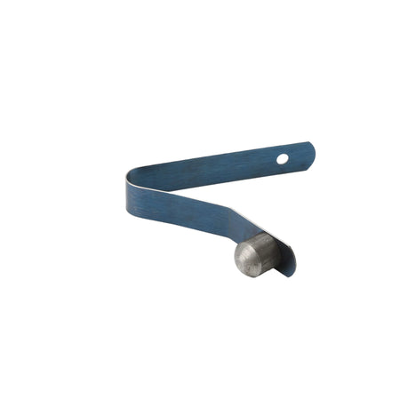 Little Beaver 9058 spring and button assembly showing the V-shaped blue spring steel leaf band and solid steel detent button.
