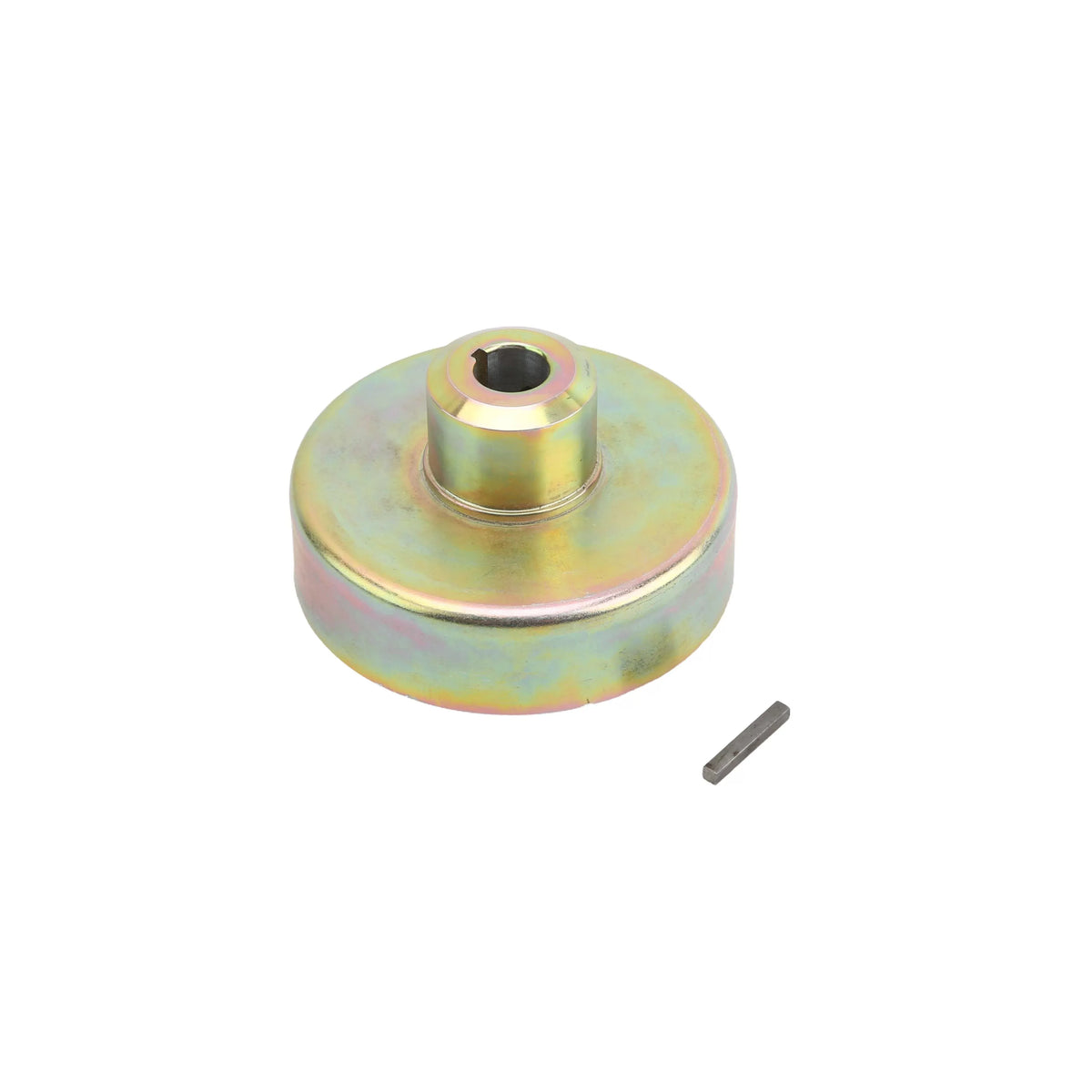 Top-down view of the Little Beaver CCO-5# clutch drum showing the 3/4-inch engine shaft bore and keyway slot.