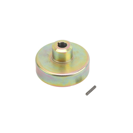 Top-down view of the Little Beaver CCO-5# clutch drum showing the 3/4-inch engine shaft bore and keyway slot.