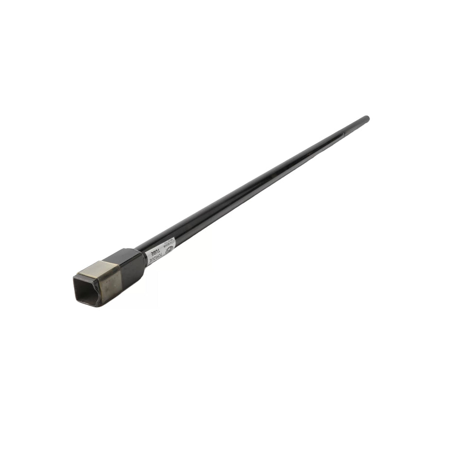 Full product studio shot of the Little Beaver 10340 69-inch female torque tube angled across a white background, highlighting its long black powder-coated steel cylindrical body and square female coupling collar at the front end.