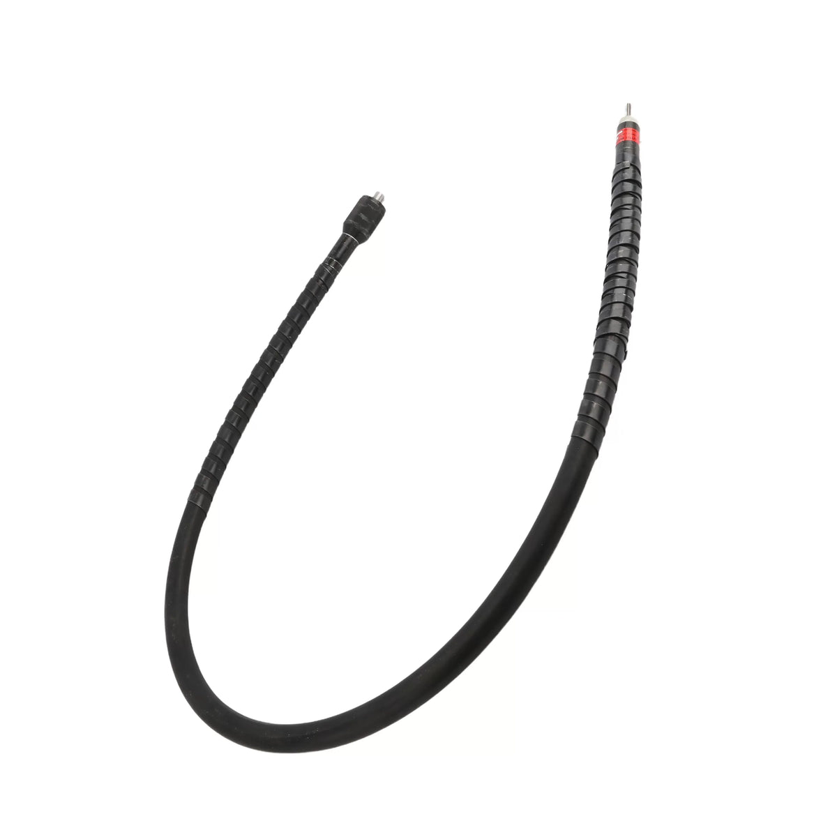Top-down full view of the complete Little Beaver 3324 flexible power transmission shaft assembly laid out in a tight U-shaped loop against a solid white background, detailing both technical interface ends.