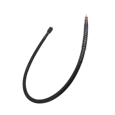 Top-down full view of the complete Little Beaver 3324 flexible power transmission shaft assembly laid out in a tight U-shaped loop against a solid white background, detailing both technical interface ends.
