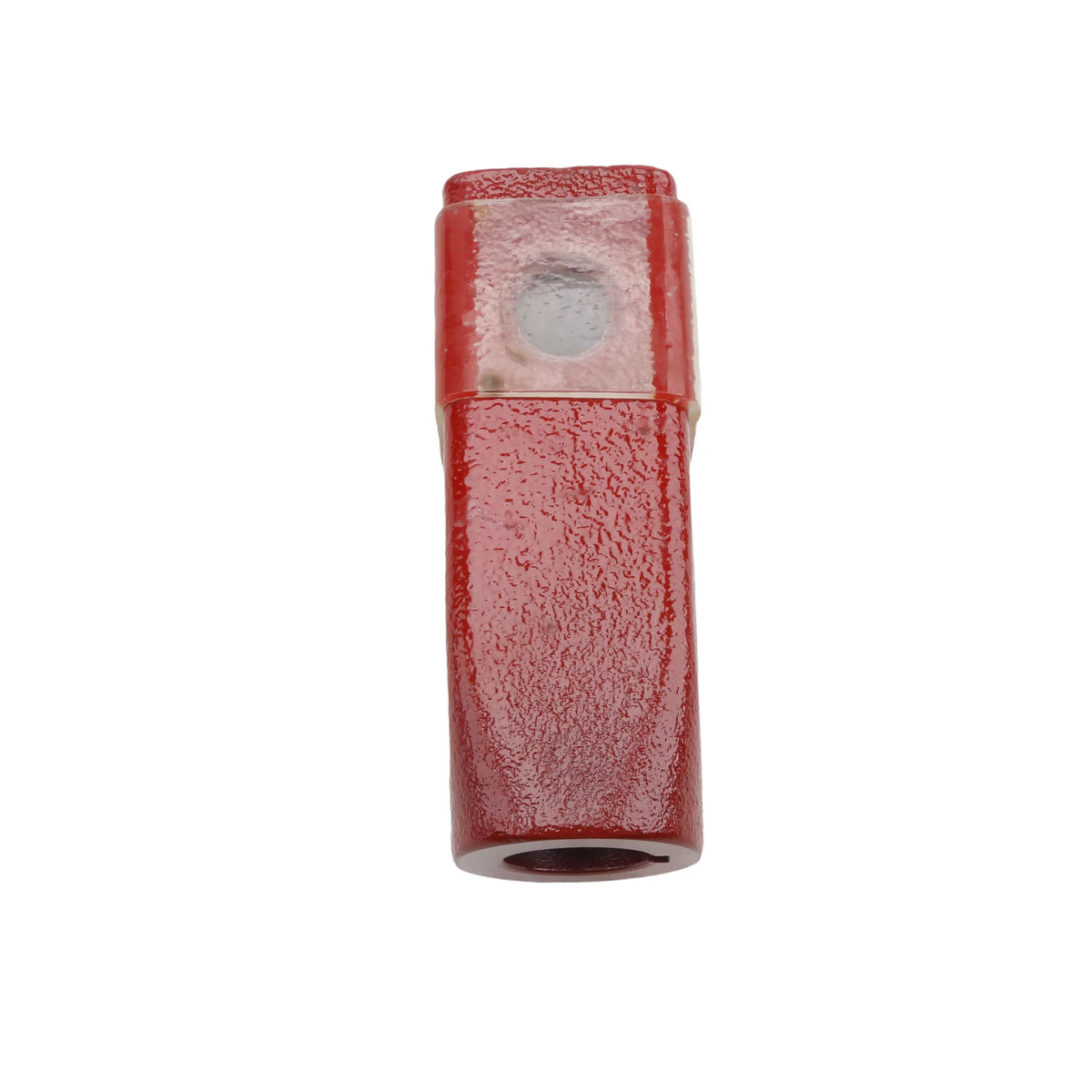 Side profile of the Little Beaver 30272 red forged steel adapter coupler showing the protective transparent sleeve band.