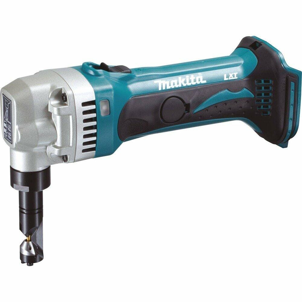 A studio profile image of the Makita XNJ01Z 18V LXT cordless nibbler, tool only, against a white background.