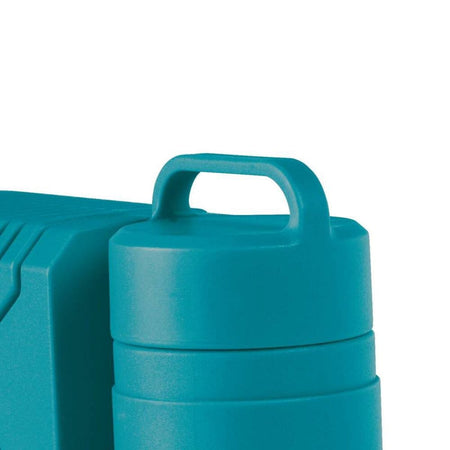 Close-up of the integrated retention loop on the Makita ImpactX case, providing a convenient attachment point for secure storage and organization on the jobsite.