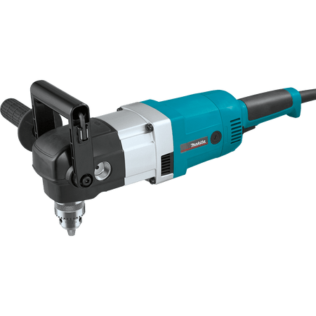 Makita DA4031 1/2-inch 10-amp 2-speed right angle drill featuring a heavy-duty industrial chuck and adjustable top handle.