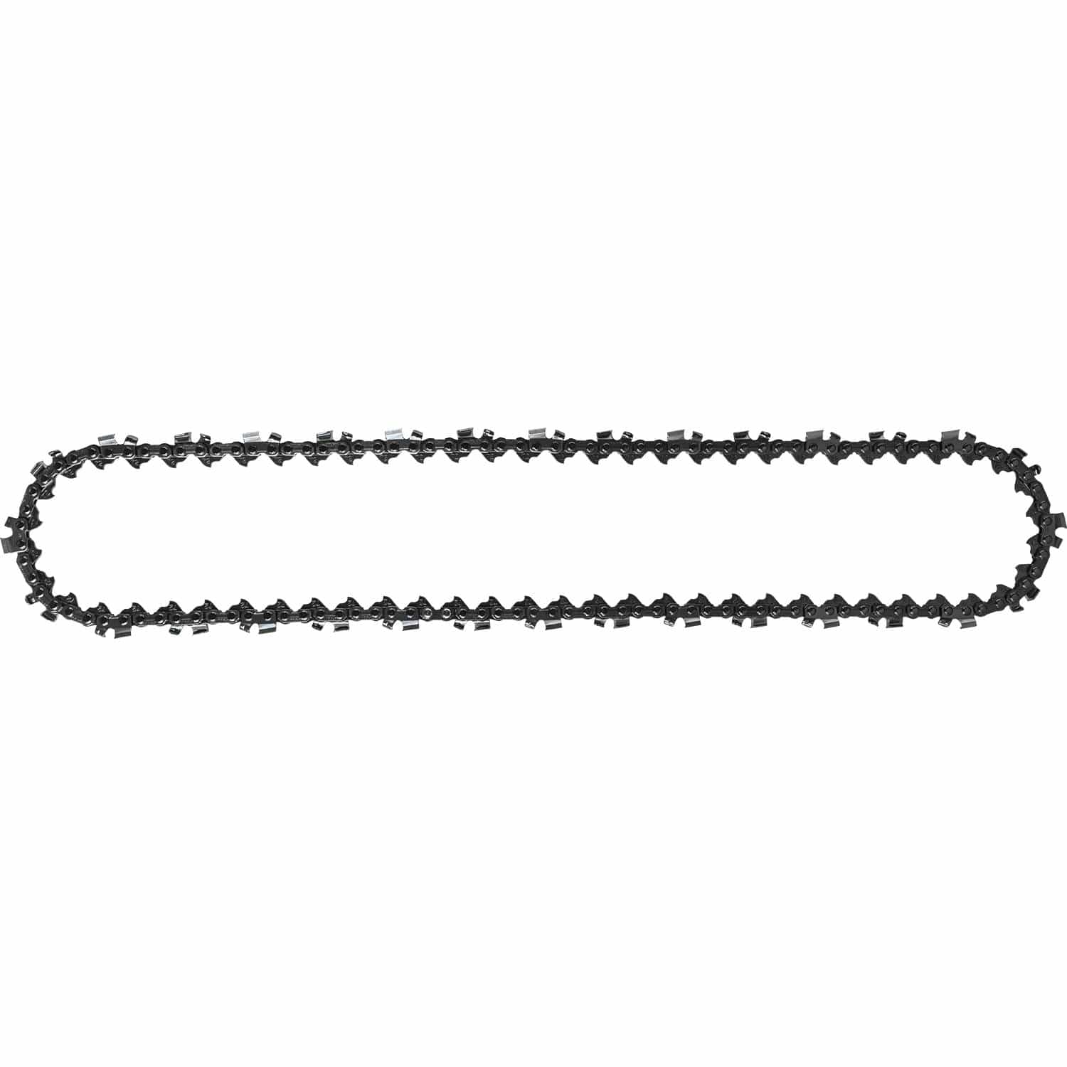 Makita E-02456 replacement chainsaw chain looped to display its 64 drive links and full chisel cutters for fast timber bucking.