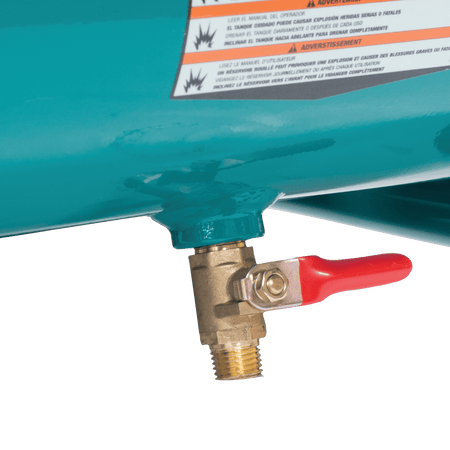 Makita MAC2400 brass lever-handle ball valve tank drain for fast and reliable condensation moisture release.