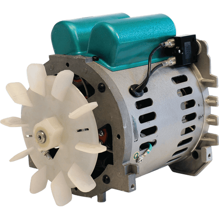 Isolated Makita MAC5200 3.0 HP replacement electric motor with thermal overload switch and cooling fan.