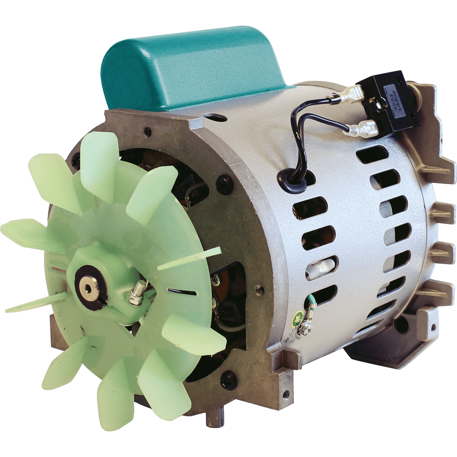 Makita MAC700 replacement 4-pole electric motor assembly with cooling fan and integrated thermal overload protection switch.