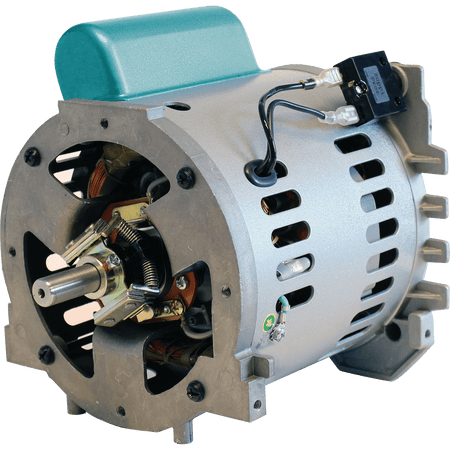 Drive shaft side of the Makita MAC700 electric motor showing the centrifugal starting switch and heavy-duty housing.