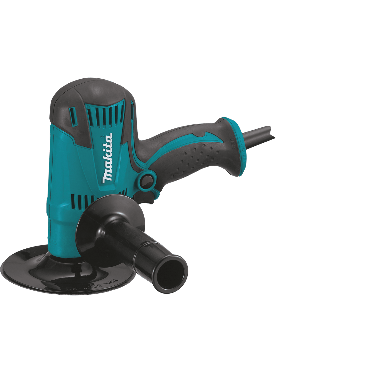 Makita GV5010 5-inch 3.9-amp compact disc sander featuring an ergonomic side handle and lightweight housing.