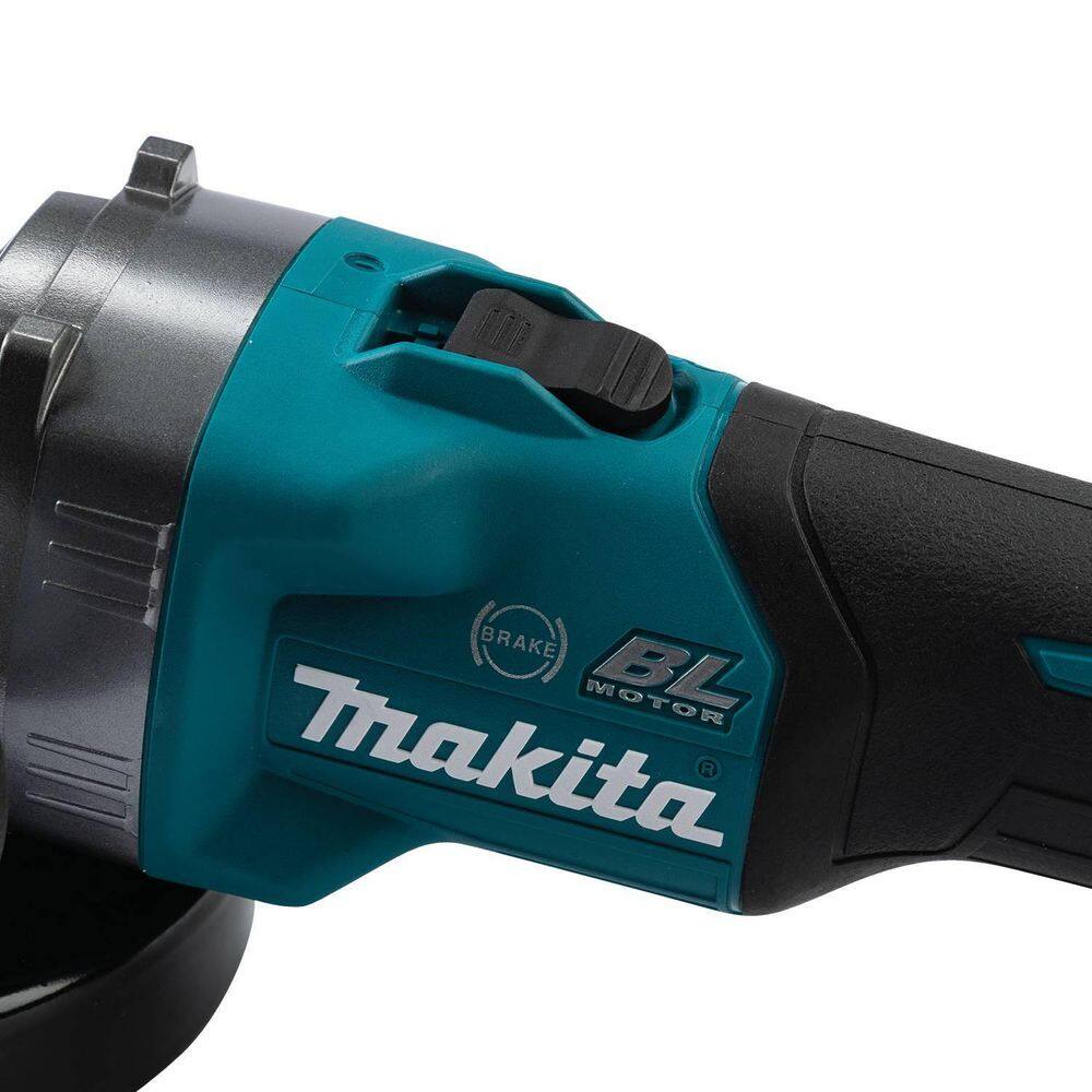 Close-up of a Makita power tool with 'BL Motor' branding on a white background