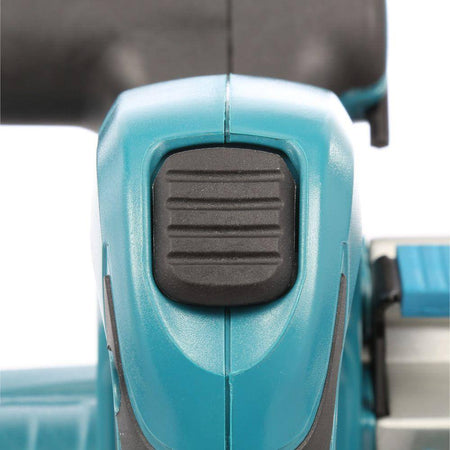 Close-up of a blue and gray power tool