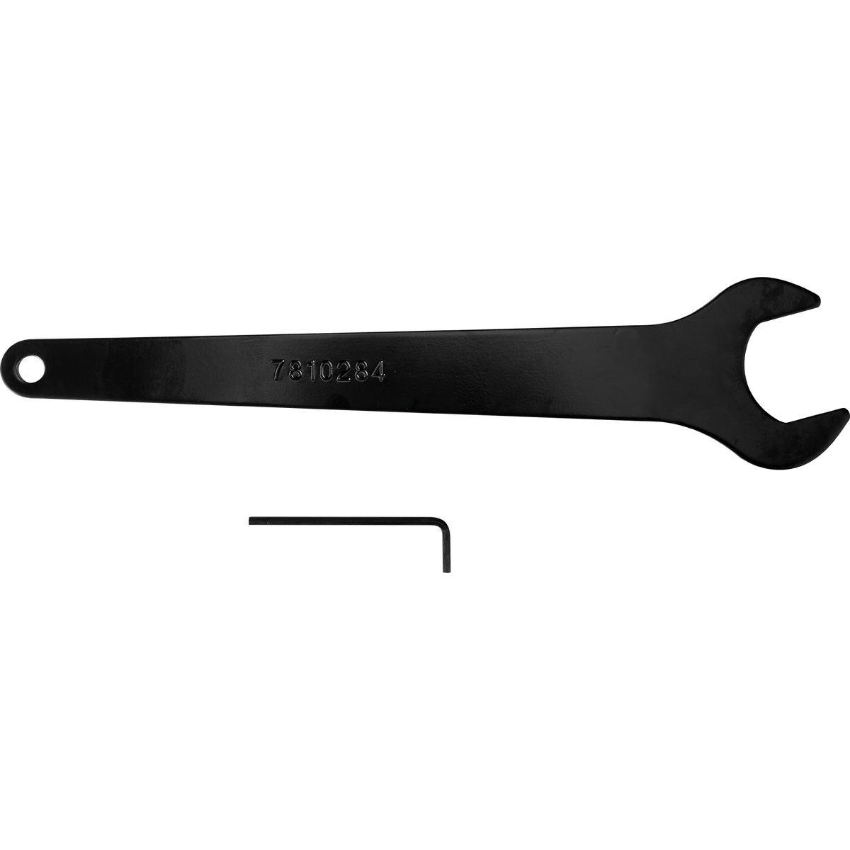Included spanner wrench and hex key used for quick punch and die replacement on the Makita JN1601 16-gauge nibbler.