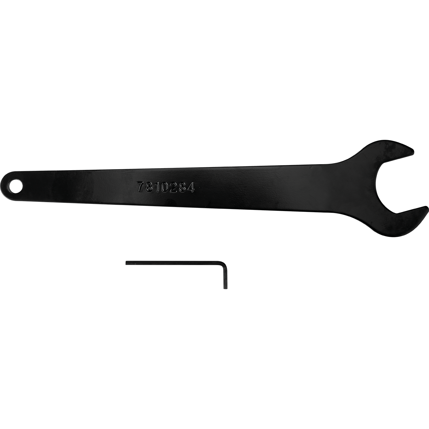 Included spanner wrench and hex key used for quick punch and die replacement on the Makita JN1601 16-gauge nibbler.
