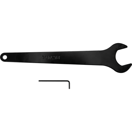 Included spanner wrench and hex key used for quick punch and die replacement on the Makita JN1601 16-gauge nibbler.