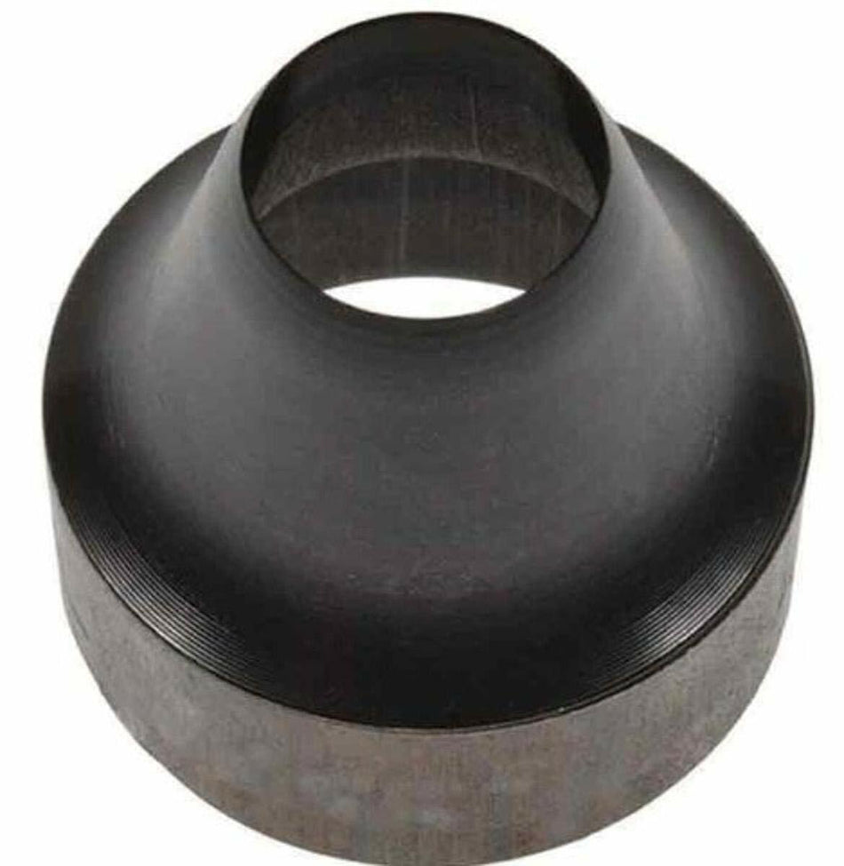 Concentric pipe reducer made of metal, likely steel, shown in a side view with a smooth conical shape tapering from a wide base to a narrow top. Used in industrial piping systems to connect different pipe diameters while maintaining centerline alignment. Suitable for fluid or gas transport applications