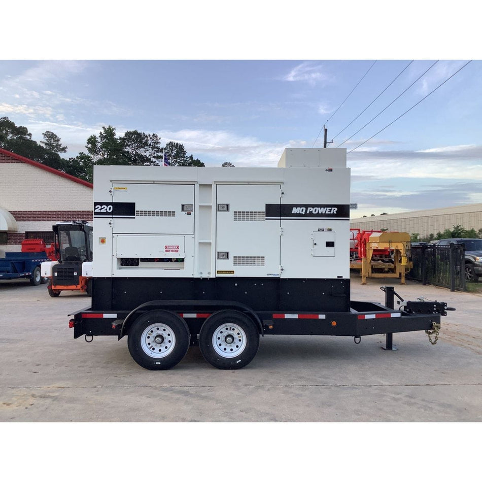 Right side of trailer mounted generator.